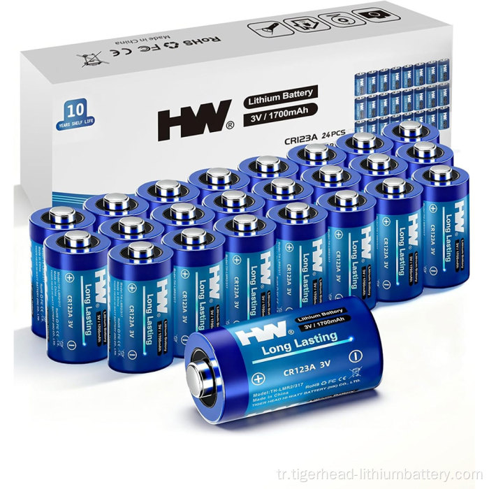 24PCS 3V CR123A 1700mAh Lityum Pil